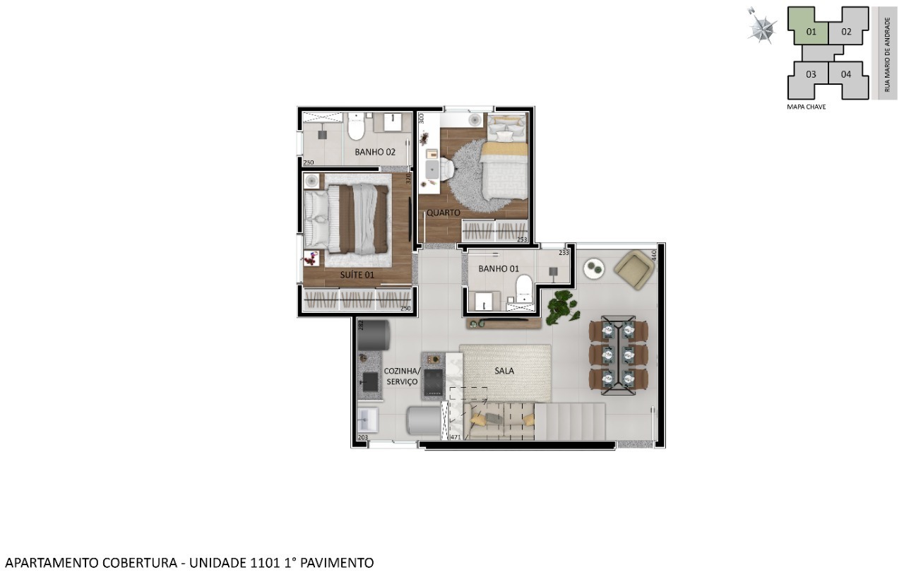 Apartamento à venda com 2 quartos, 64m² - Foto 6