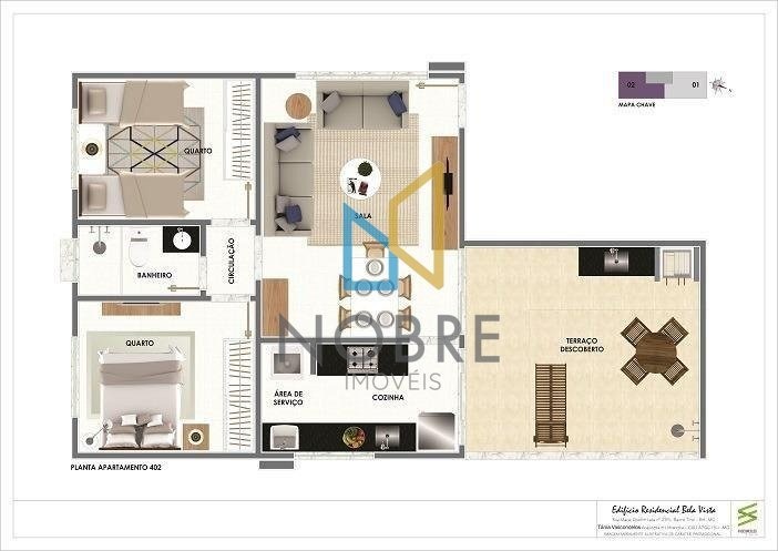 Apartamento à venda com 2 quartos, 55m² - Foto 8