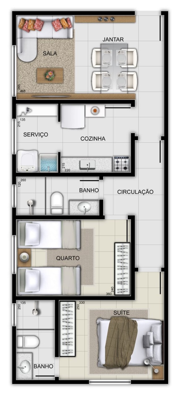 Apartamento à venda com 2 quartos, 57m² - Foto 2