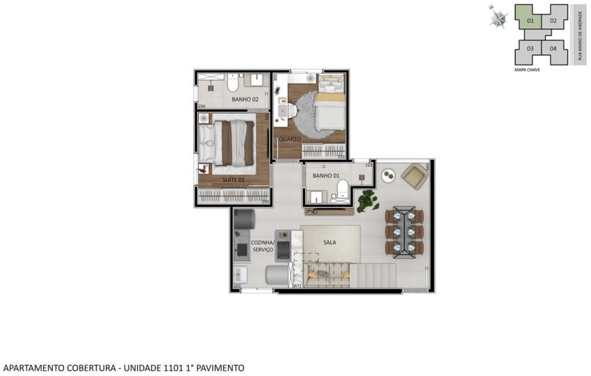 Apartamento à venda com 2 quartos, 53m² - Foto 4