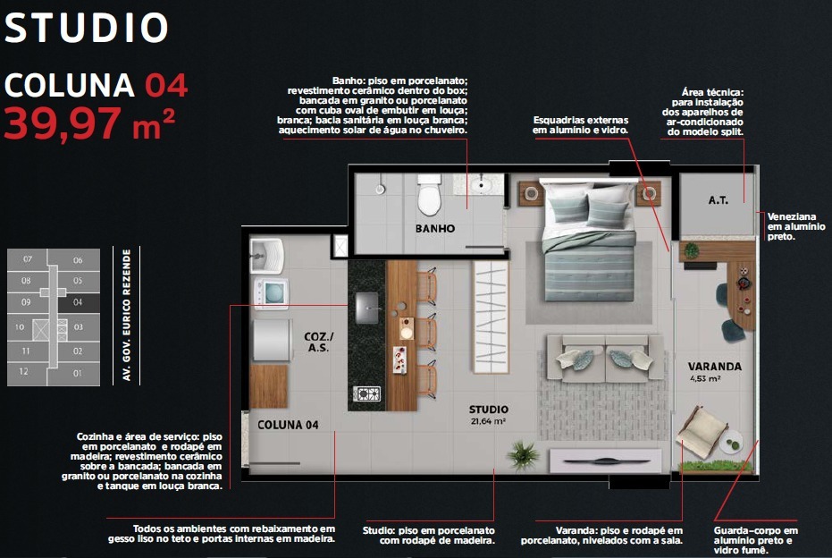 Apartamento à venda com 1 quarto, 40m² - Foto 21