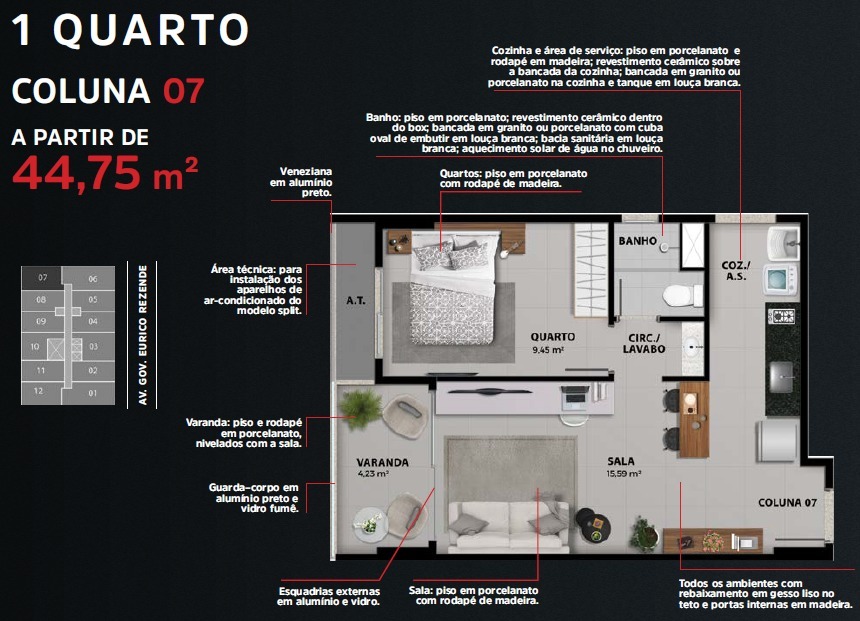 Apartamento à venda com 1 quarto, 40m² - Foto 24