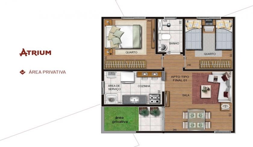 Apartamento à venda com 2 quartos, 51m² - Foto 1