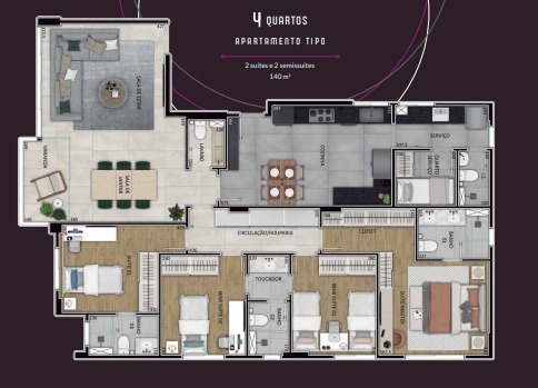 Apartamento à venda com 4 quartos, 140m² - Foto 9