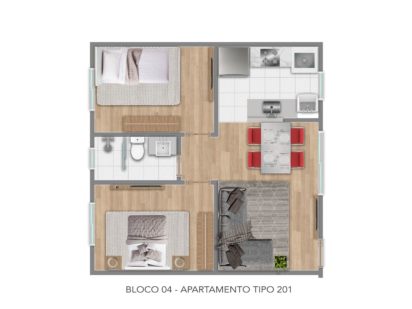 Apartamento à venda com 2 quartos, 51m² - Foto 2