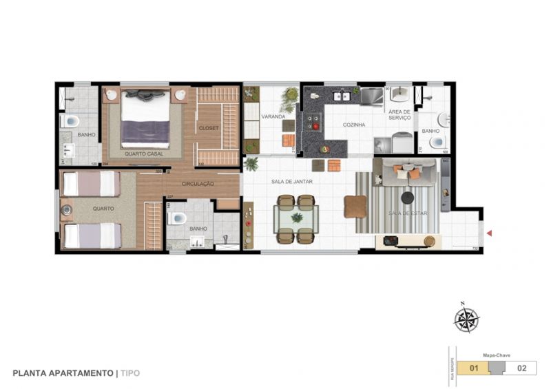 Apartamento à venda com 2 quartos, 69m² - Foto 8