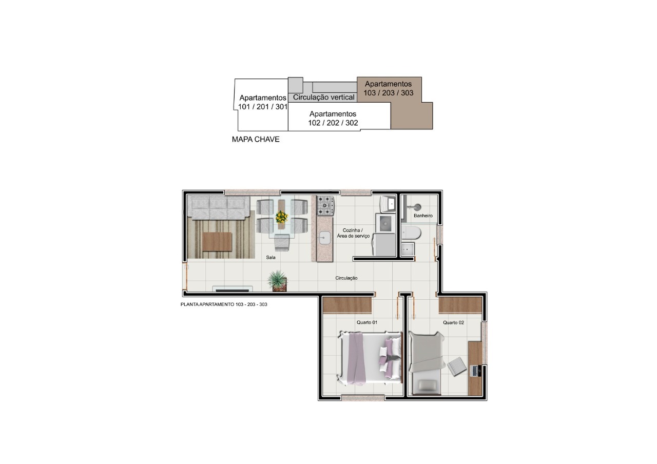 Apartamento à venda com 2 quartos, 56m² - Foto 7