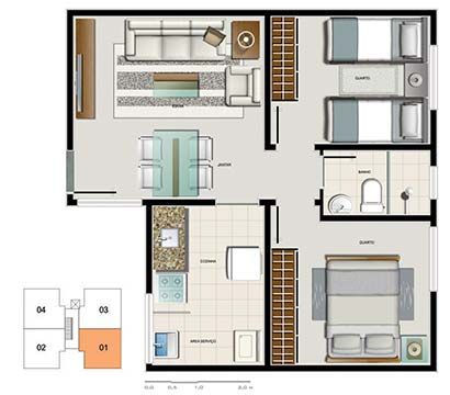 Apartamento à venda com 2 quartos, 43m² - Foto 7