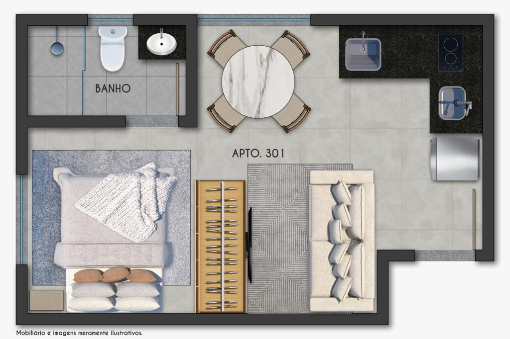 Apartamento à venda com 1 quarto, 25m² - Foto 6