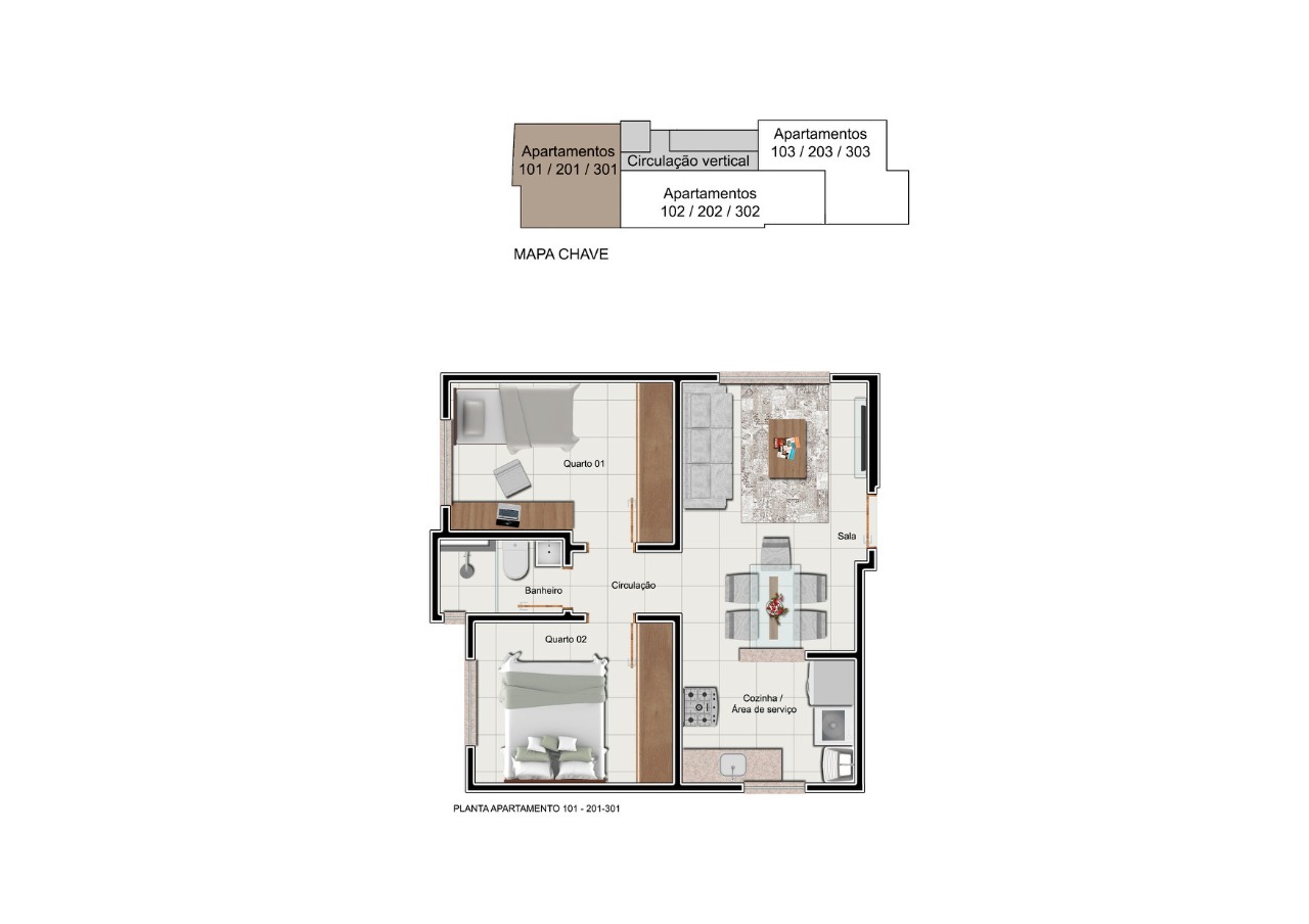 Apartamento à venda com 2 quartos, 56m² - Foto 7