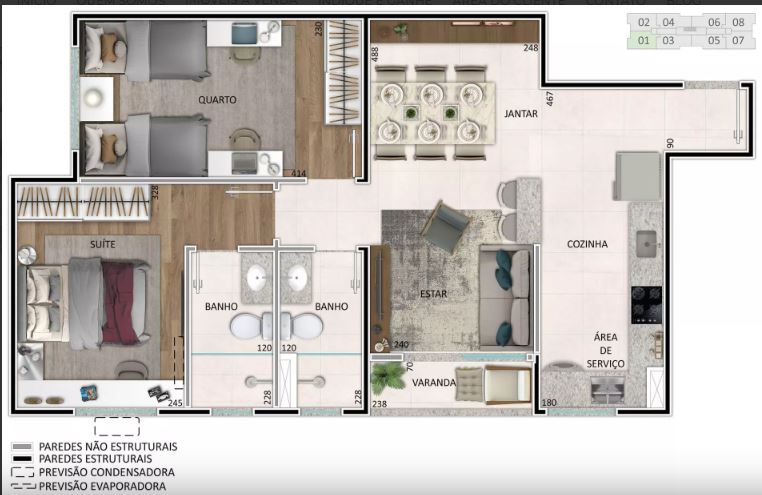 Apartamento à venda com 2 quartos, 54m² - Foto 9