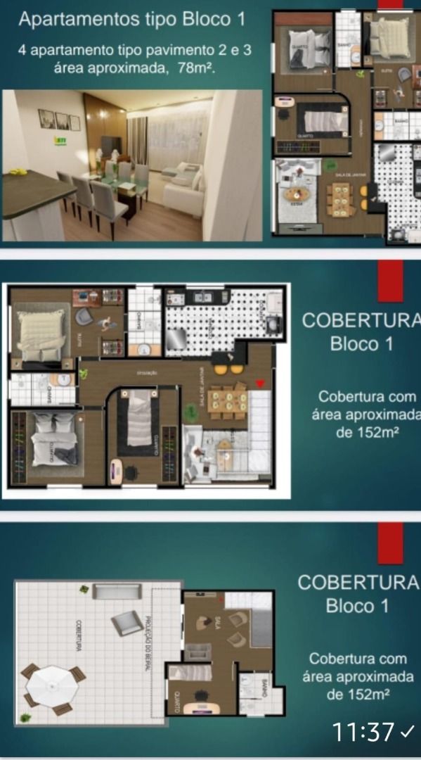 Apartamento à venda com 3 quartos, 44m² - Foto 2