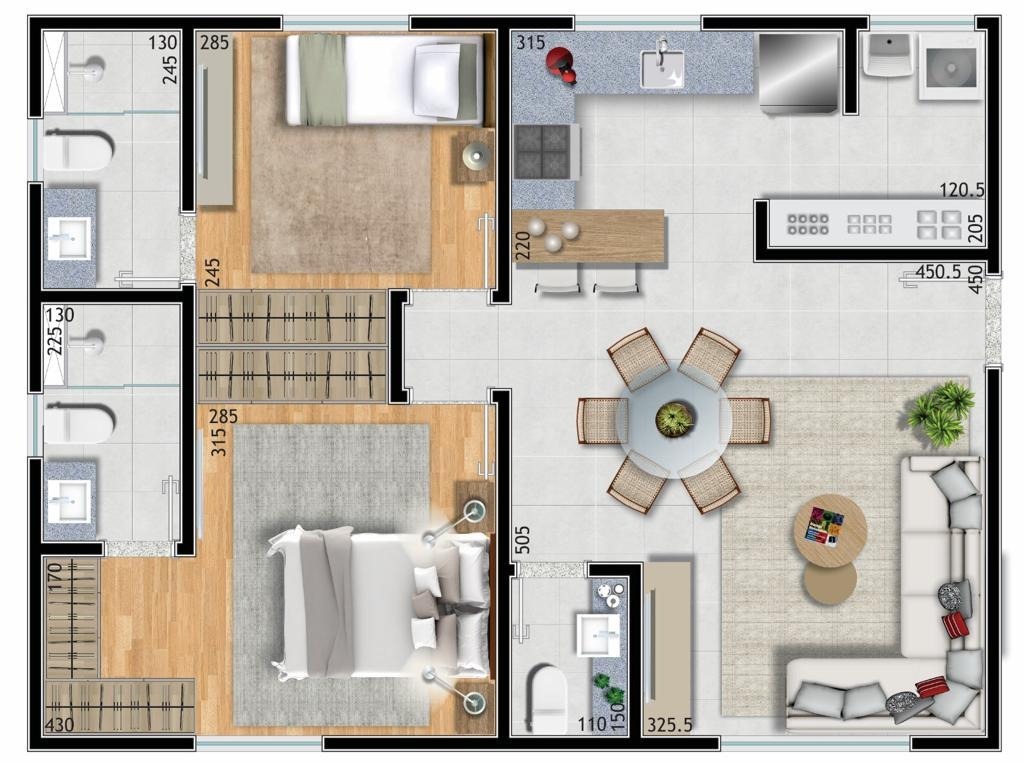 Apartamento à venda com 2 quartos, 60m² - Foto 1