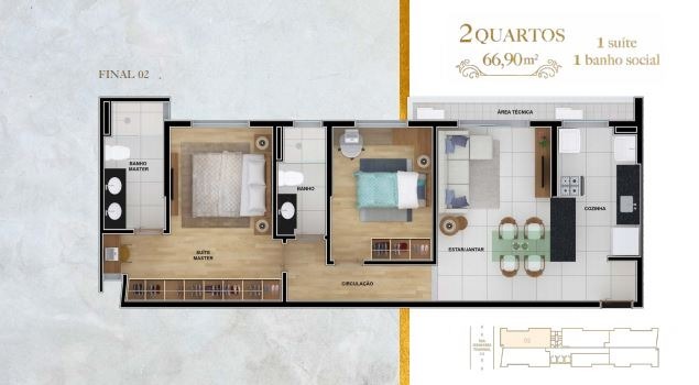 Apartamento à venda com 2 quartos, 62m² - Foto 6