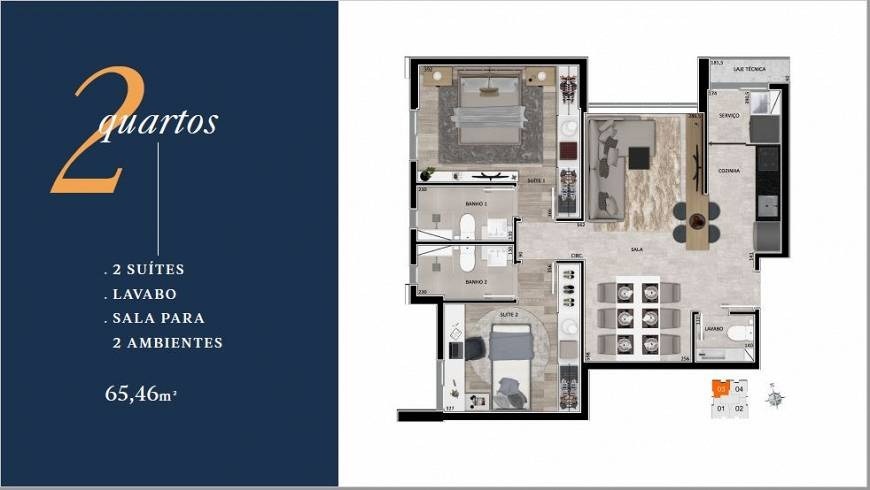 Apartamento à venda com 2 quartos, 65m² - Foto 8