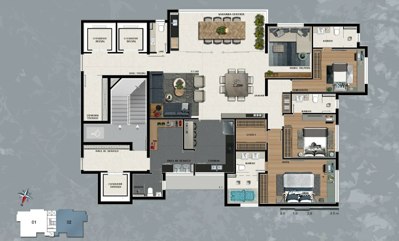 Apartamento à venda com 4 quartos, 173m² - Foto 5