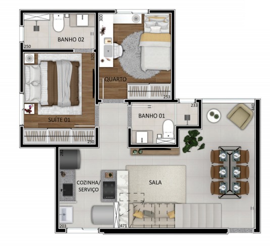 Apartamento à venda com 2 quartos, 54m² - Foto 5