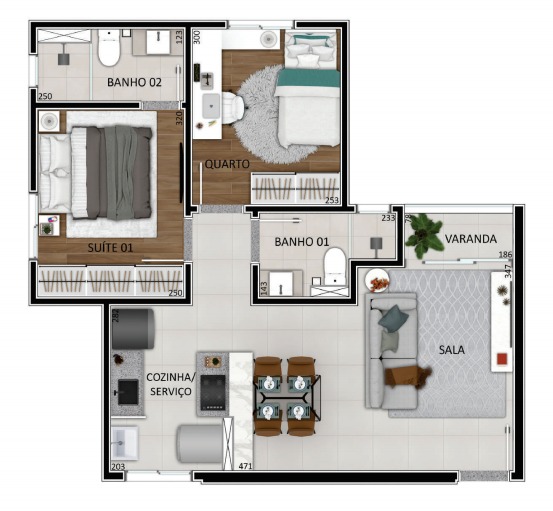 Apartamento à venda com 2 quartos, 15m² - Foto 3