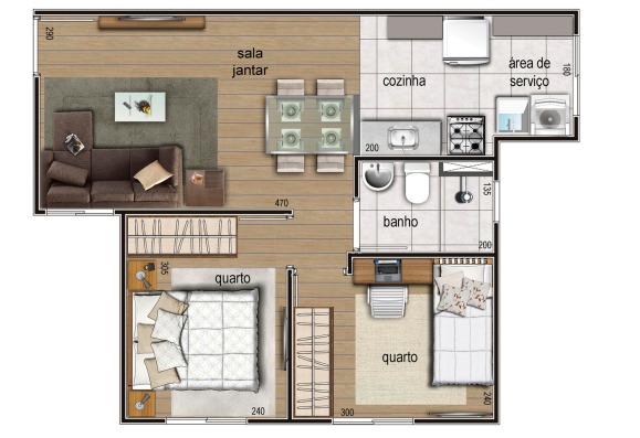 Apartamento à venda com 2 quartos, 43m² - Foto 1