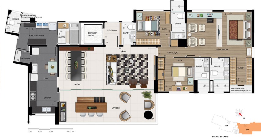 Apartamento à venda com 4 quartos, 174m² - Foto 9