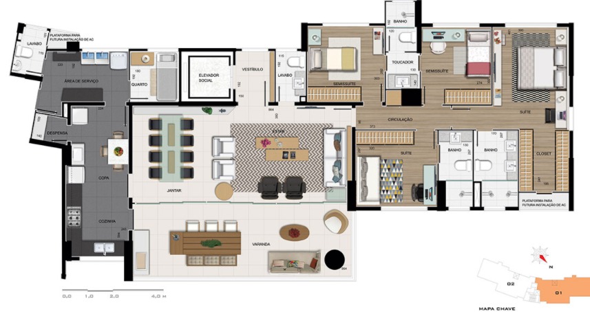 Apartamento à venda com 4 quartos, 174m² - Foto 8