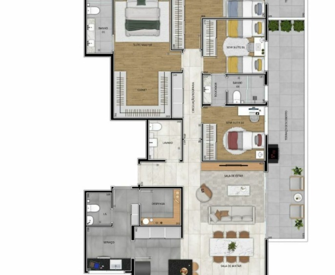 Apartamento à venda com 4 quartos, 30m² - Foto 2