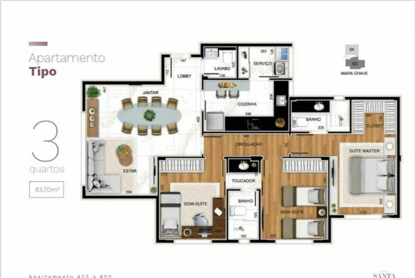 Apartamento à venda com 3 quartos, 84m² - Foto 10