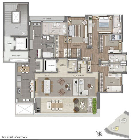 Apartamento à venda com 4 quartos, 232m² - Foto 3