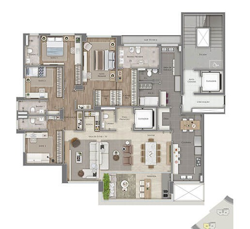 Apartamento à venda com 4 quartos, 225m² - Foto 3