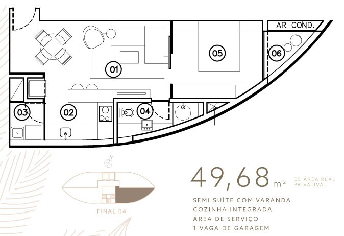 Kitnet e Studio à venda com 1 quarto, 50m² - Foto 2