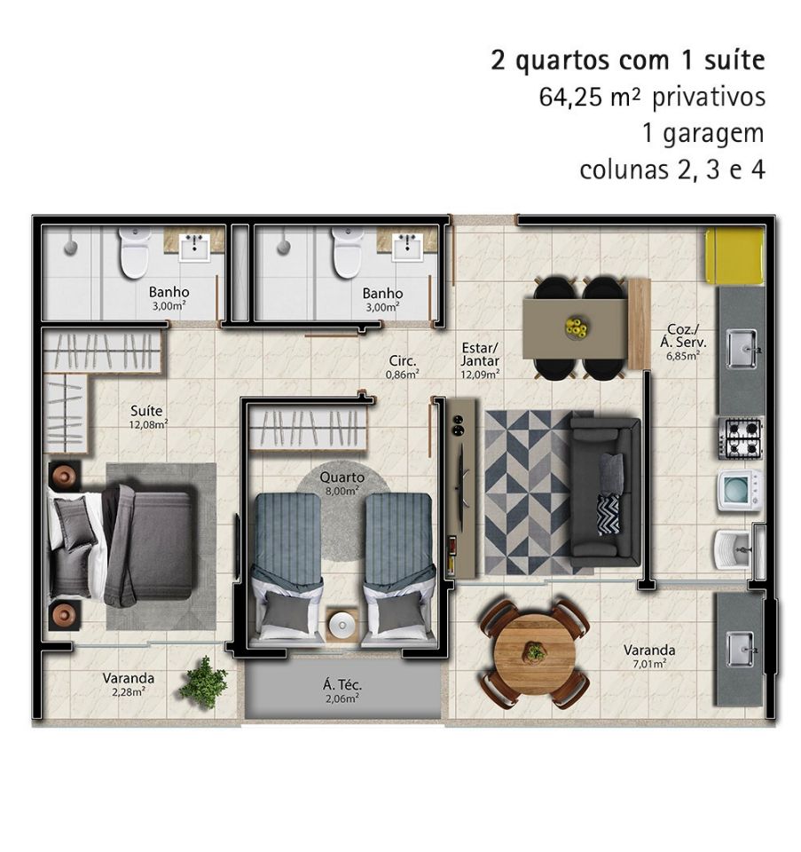 Apartamento à venda com 2 quartos, 67m² - Foto 17