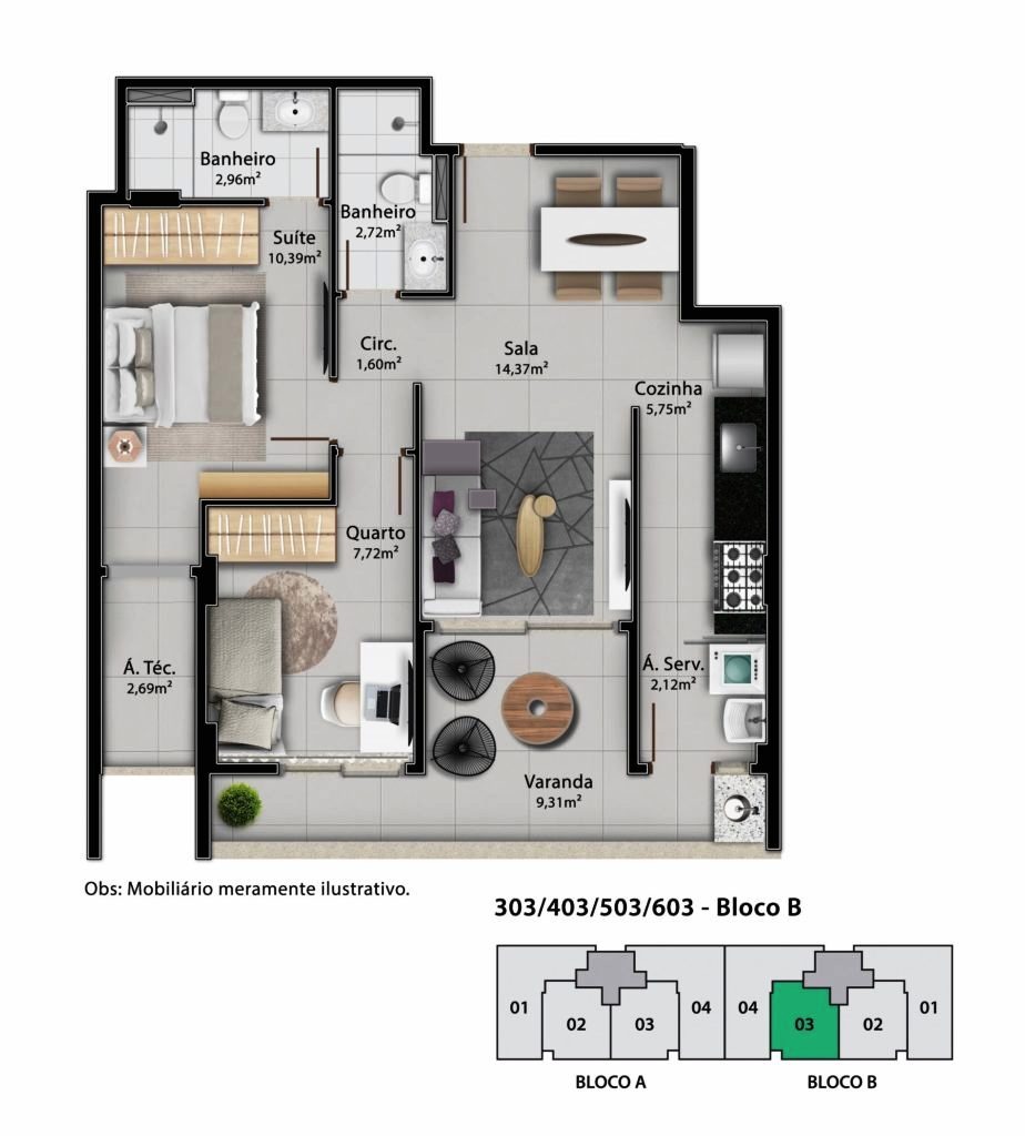 Apartamento à venda com 2 quartos, 68m² - Foto 21