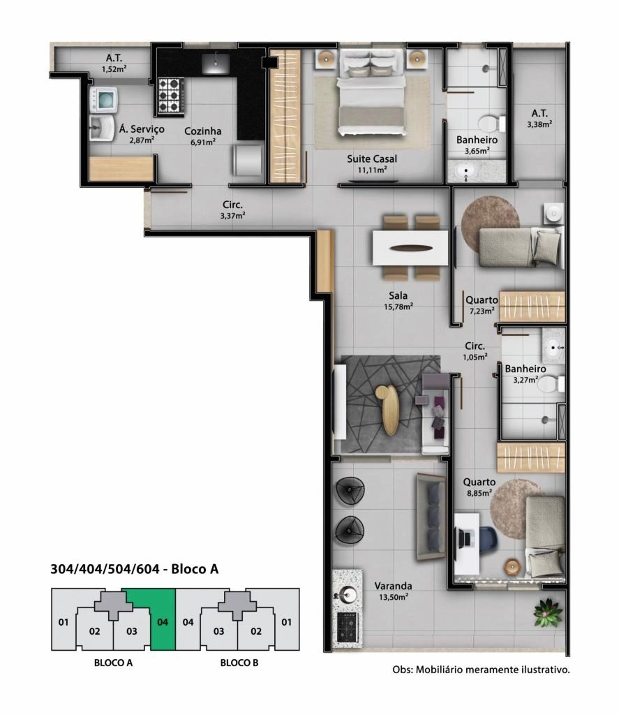 Apartamento à venda com 2 quartos, 68m² - Foto 19