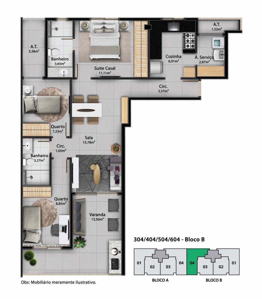 Apartamento à venda com 2 quartos, 68m² - Foto 20