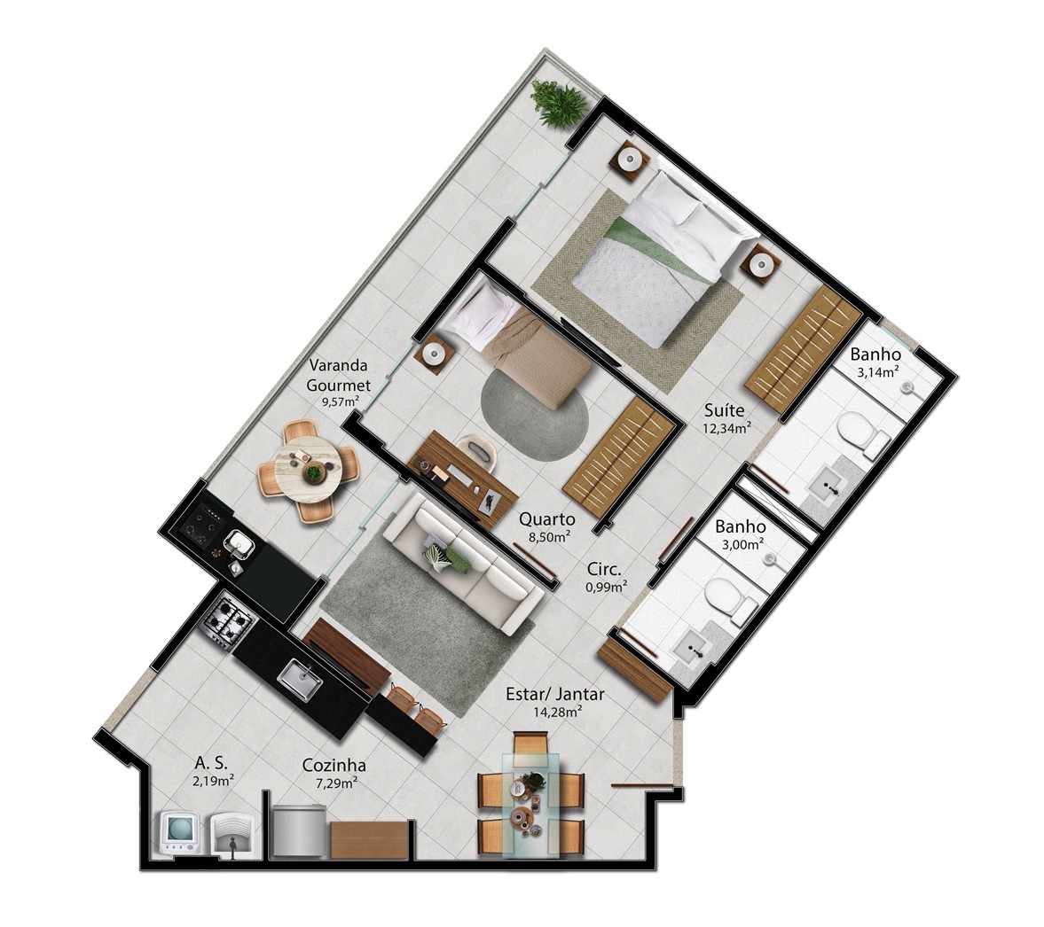 Apartamento à venda com 2 quartos, 66m² - Foto 19