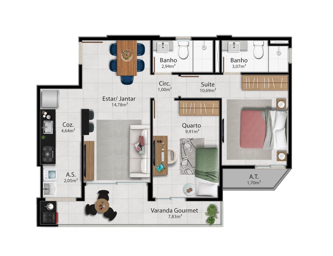 Apartamento à venda com 2 quartos, 66m² - Foto 21