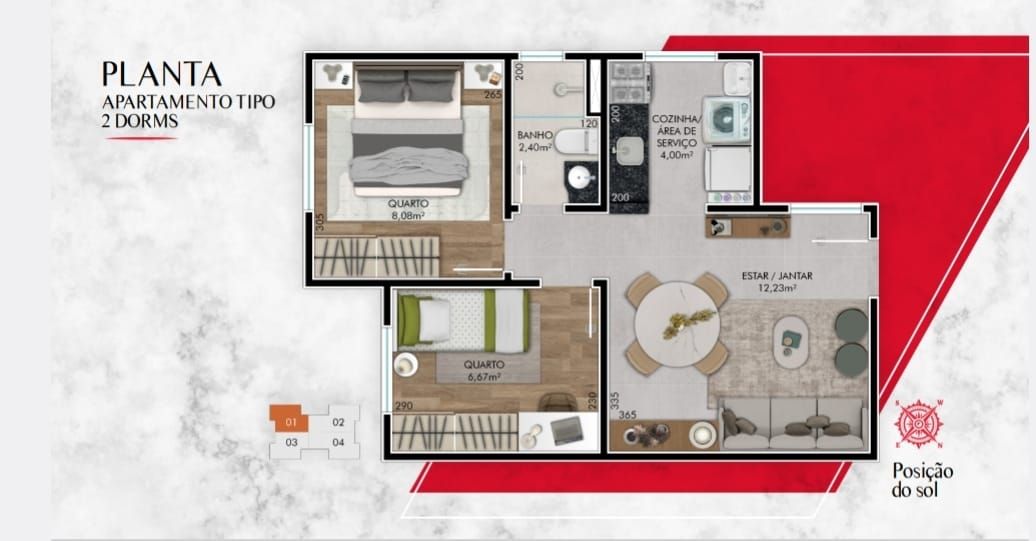 Apartamento à venda com 2 quartos - Foto 4