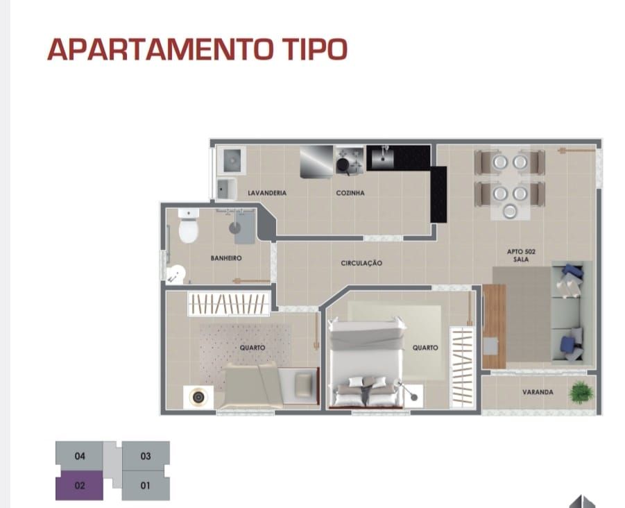 Apartamento à venda com 2 quartos - Foto 3