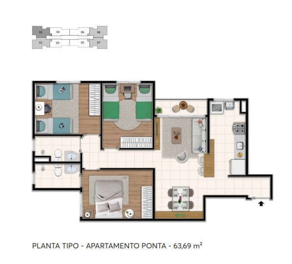 Apartamento à venda com 2 quartos, 64m² - Foto 11