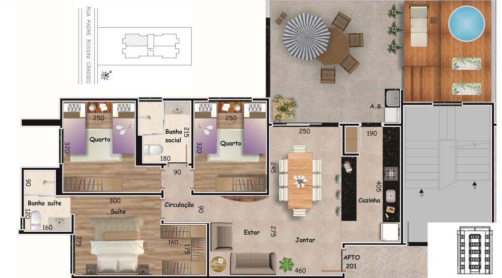 Apartamento à venda com 3 quartos, 25m² - Foto 1