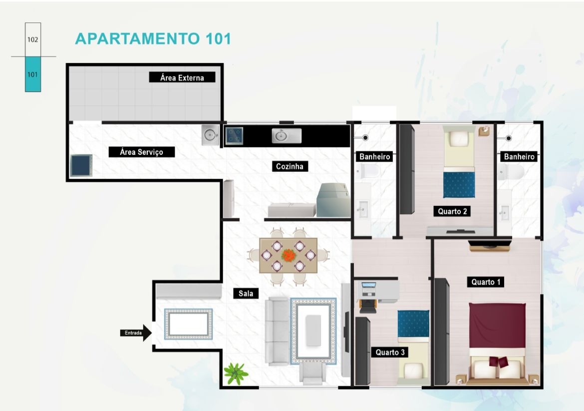 Apartamento à venda com 3 quartos, 79m² - Foto 1