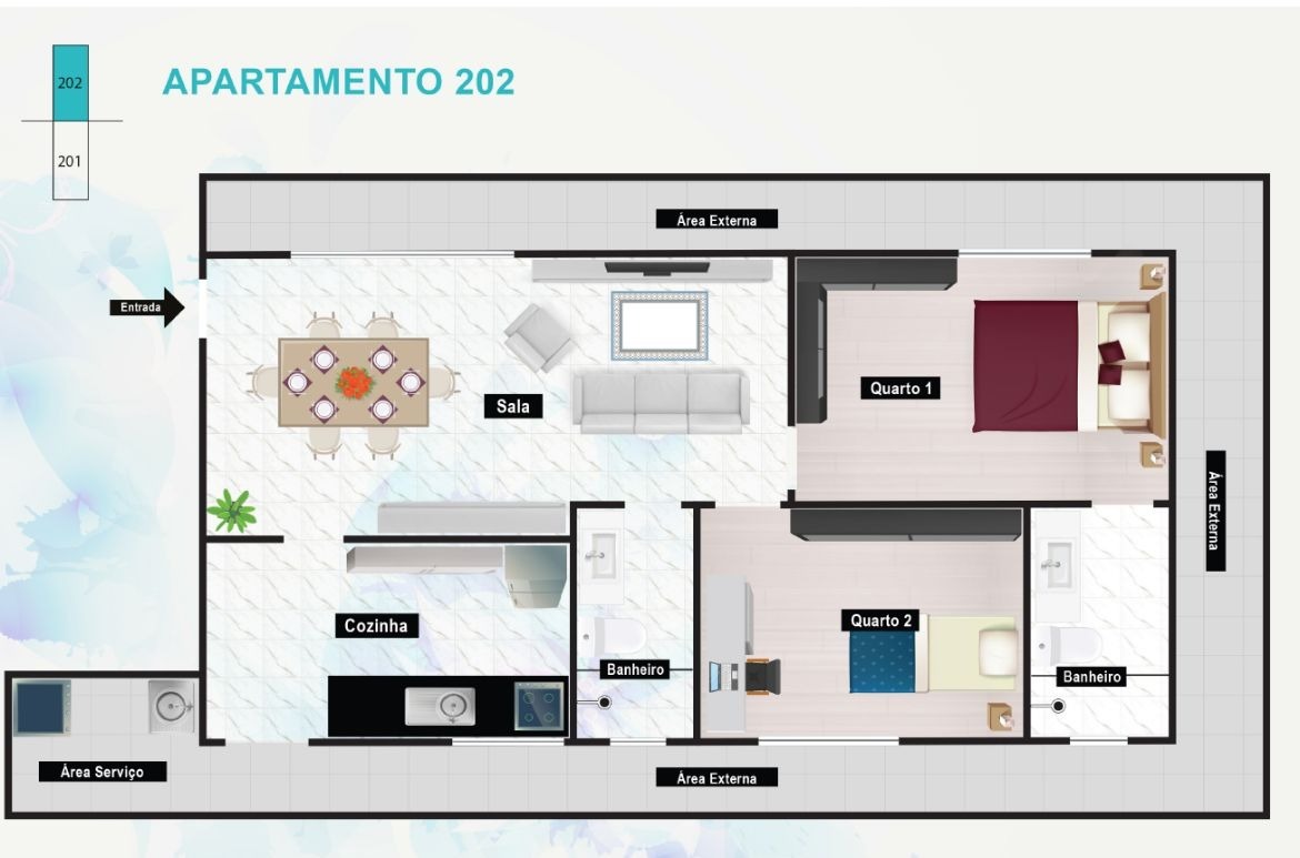 Apartamento à venda com 3 quartos, 53m² - Foto 3