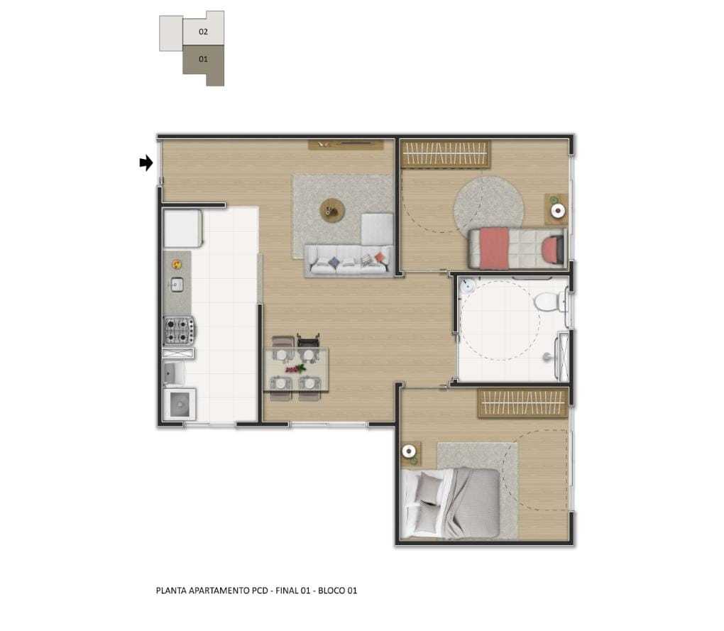 Apartamento à venda com 2 quartos, 43m² - Foto 11