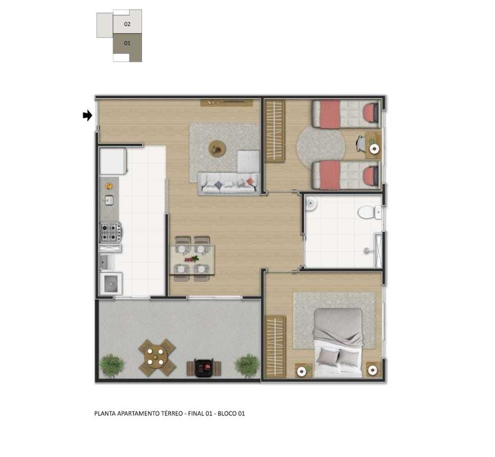 Apartamento à venda com 2 quartos, 43m² - Foto 12