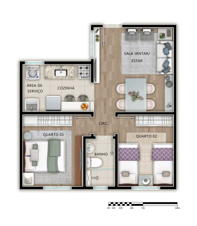 Apartamento à venda com 2 quartos, 69m² - Foto 3