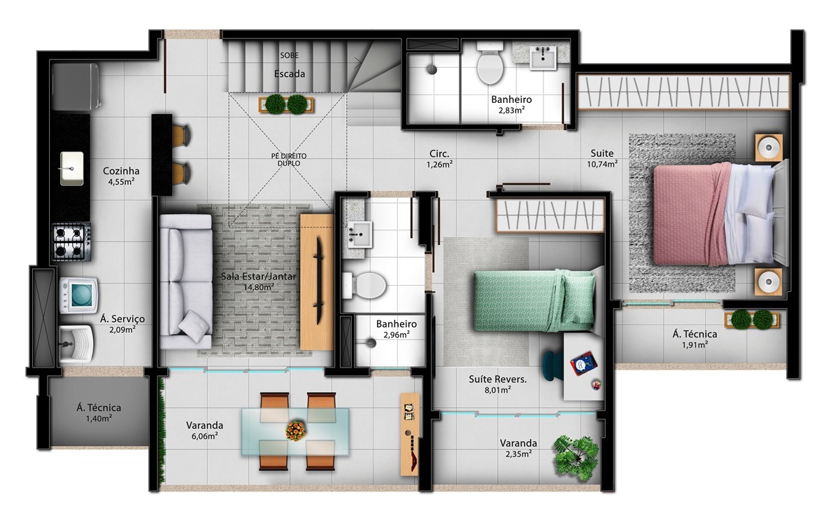 Apartamento à venda com 3 quartos, 131m² - Foto 6