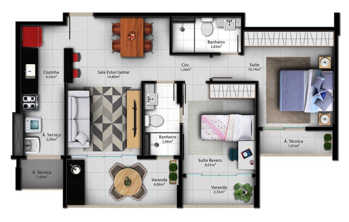 Apartamento à venda com 3 quartos, 131m² - Foto 3