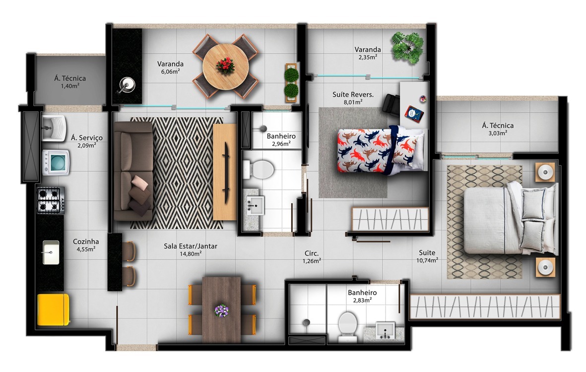 Apartamento à venda com 3 quartos, 131m² - Foto 5