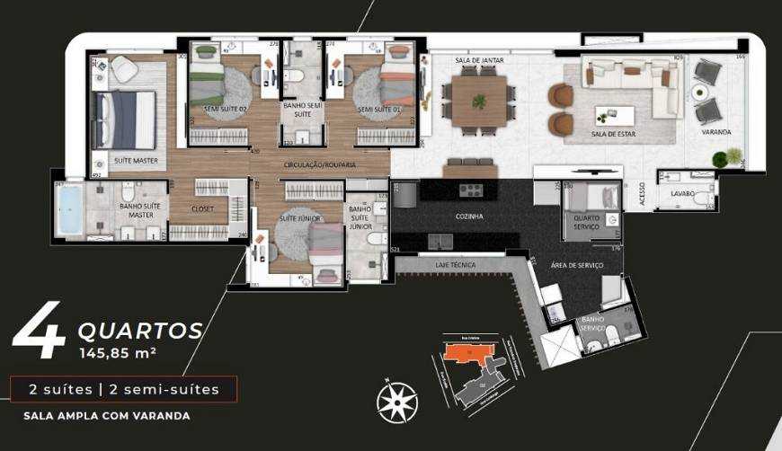 Apartamento à venda com 4 quartos, 146m² - Foto 24