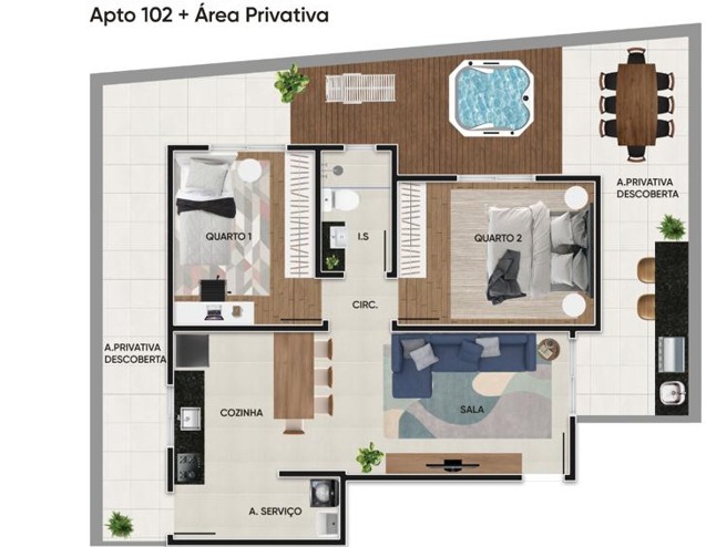 Apartamento à venda com 2 quartos, 41m² - Foto 2